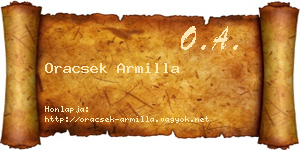 Oracsek Armilla névjegykártya